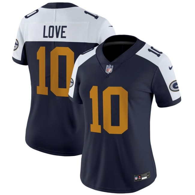 Women's Green Bay Packers #10 Jordan Love Navy Alternate The 1923 Classic Nike Vapor Limited Stitched NFL Jersey