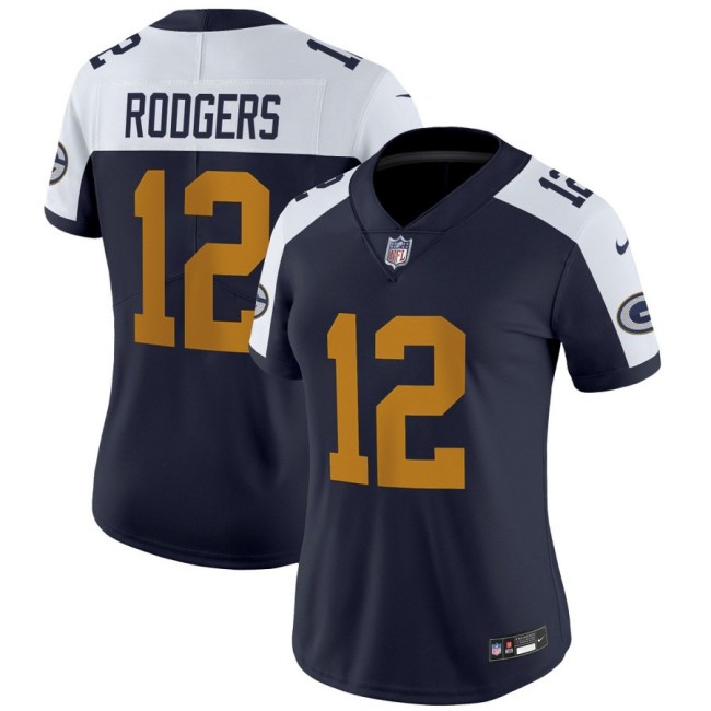 Women's Green Bay Packers #12 Aaron Rodgers Navy Alternate The 1923 Classic Nike Vapor Limited Stitched NFL Jersey