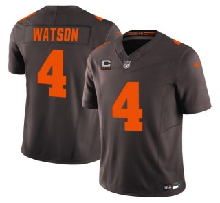 Youth Cleveland Browns #4 Deshaun Watson Brown 'Alpha Dawg Edition' Nike Vapor Limited NFL Jersey - 4-Star C Patch