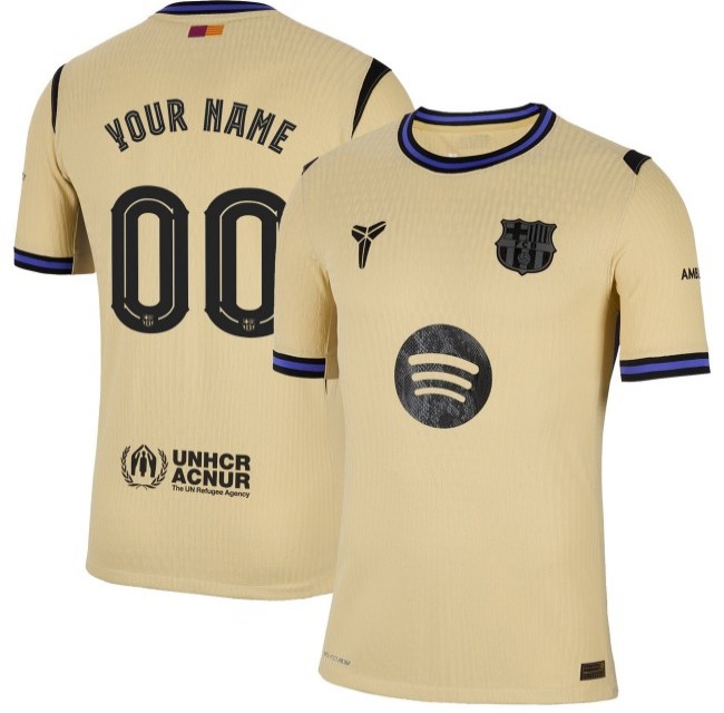 FC Barcelona x Kobe Bryant Brand Custom Team Gold 2025-26 Nike Limited The Second Kit Jersey