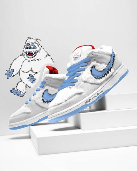Men's Dunk Low White Blue Shoes 0488 Sneaker