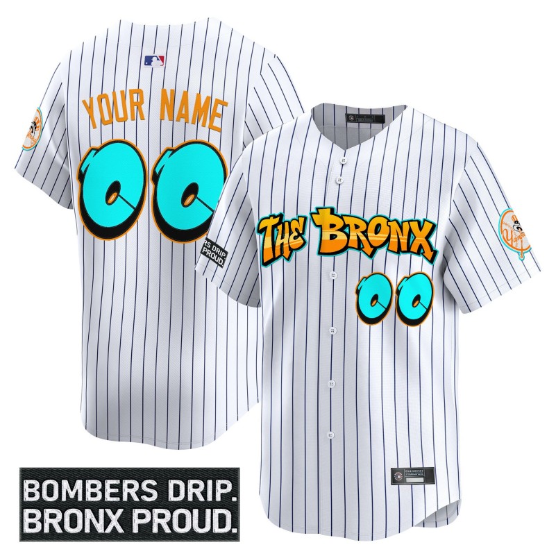 Yankees 'Graffiti Bronx Bombers Edition' Custom Pinstripe Vapor Premier Limited Stitched Baseball Jersey