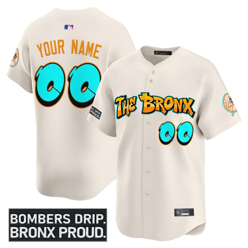 Yankees 'Graffiti Bronx Bombers Edition' Custom Cream Vapor Premier Limited Stitched Baseball Jersey