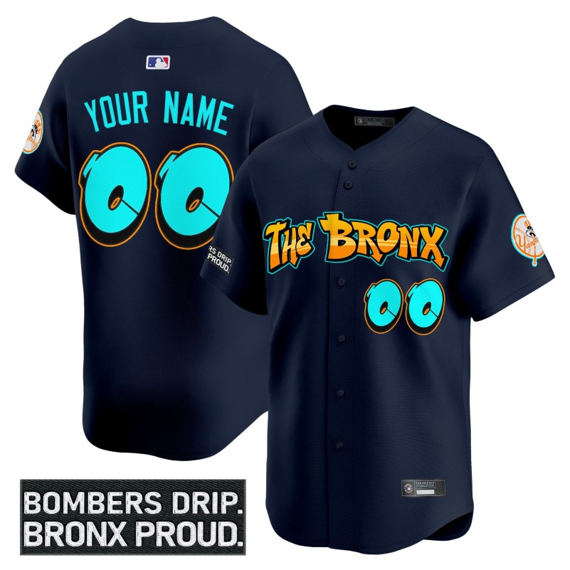 Yankees 'Graffiti Bronx Bombers Edition' Custom Navy Vapor Premier Limited Stitched Baseball Jersey