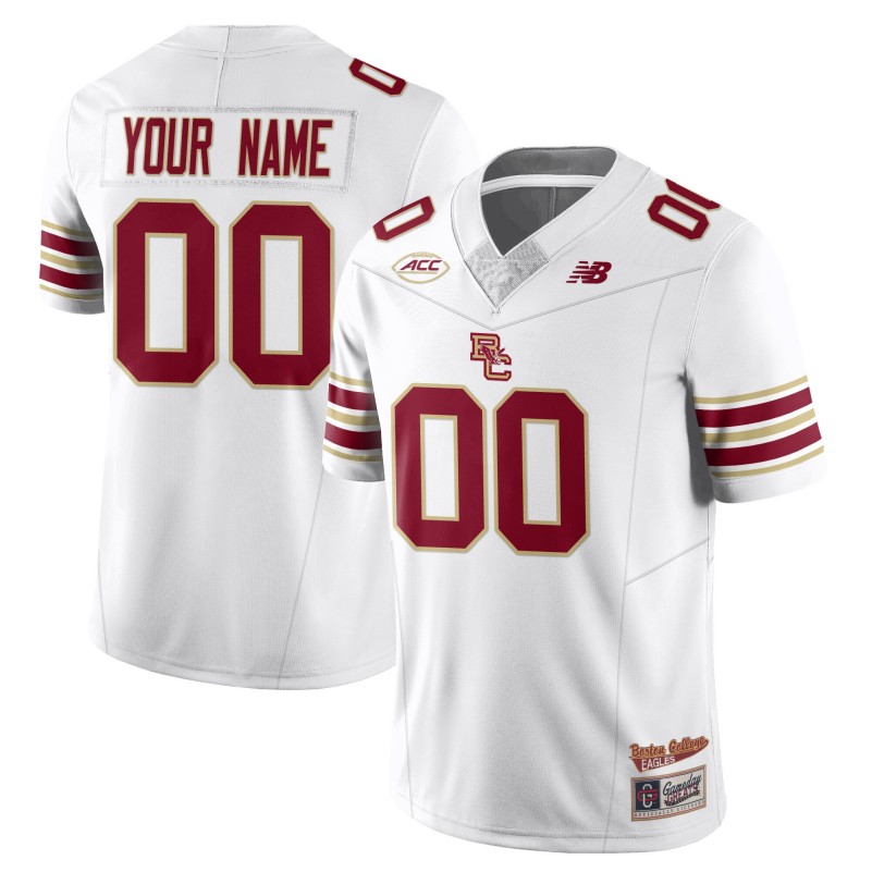 Boston College Eagles Custom White NB 2025 Uniforms Stitched Football Jersey