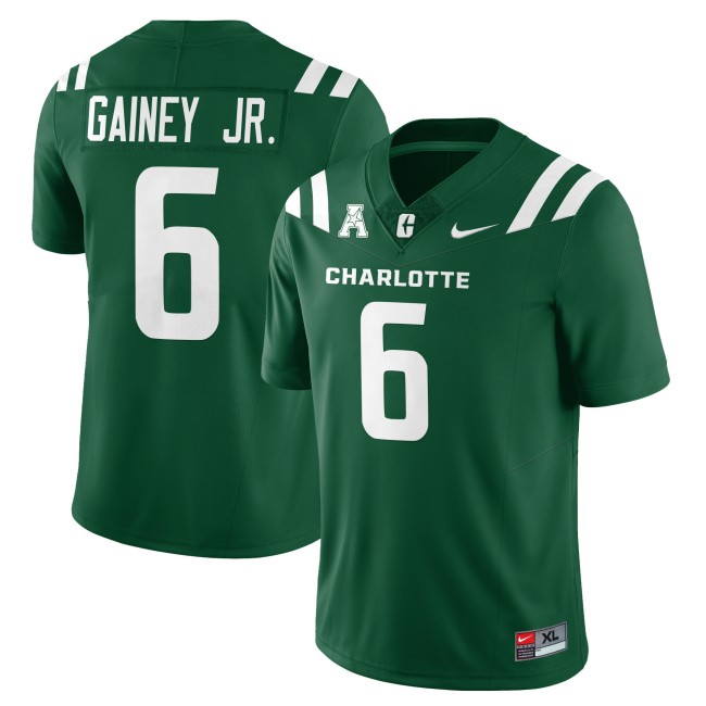 Men's Charlotte 49ers #6 Rod Gainey Jr. Green 2025 Nike Vapor Limited Stitched Football Jersey