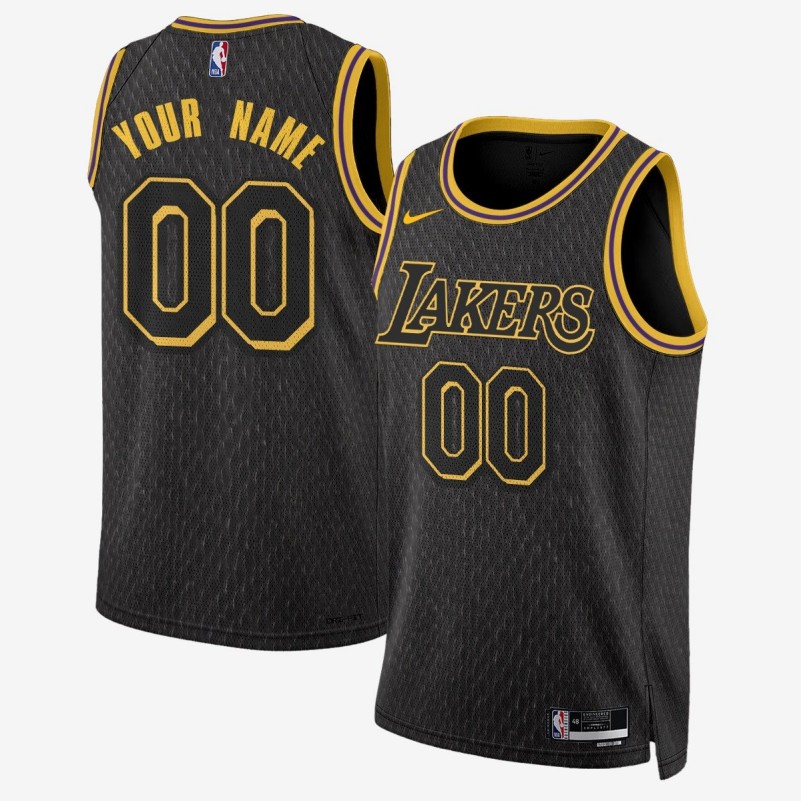 Los Angeles Lakers 2025 Nike Limited Custom Black Stitched Basketball Jersey Black Mamba Edition