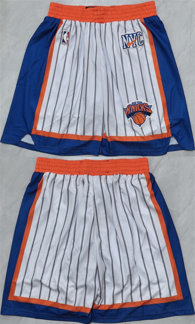 Men's New Yok Knicks White Shorts (Run Small)
