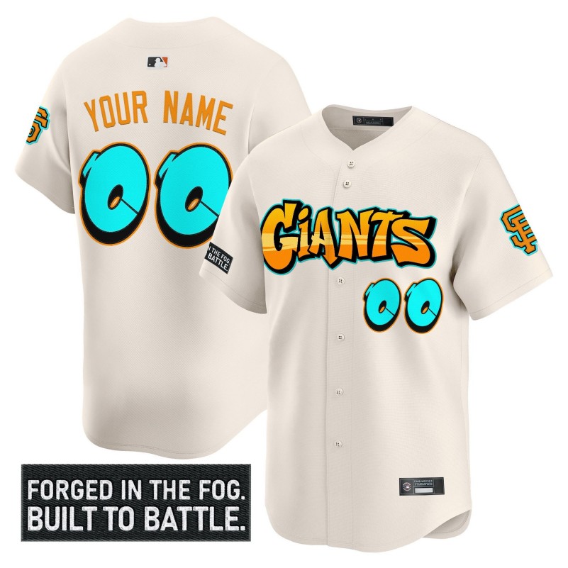 San Francisco Giants Custom 'Graffiti Fog City Drop' Limited Stitched Jersey Cream