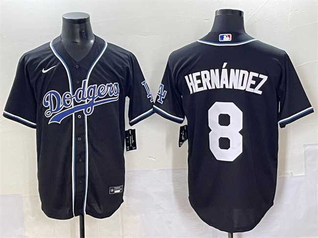 Men's Los Angeles Dodgers #8 Enrique Hernandez Black Fashion Stitched Baseball Jersey