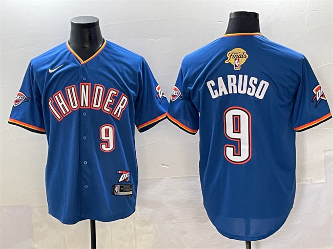 Men's Oklahoma City Thunder #9 Alex Caruso Blue 2025 Finals Vapor Stitched Baseball Jersey