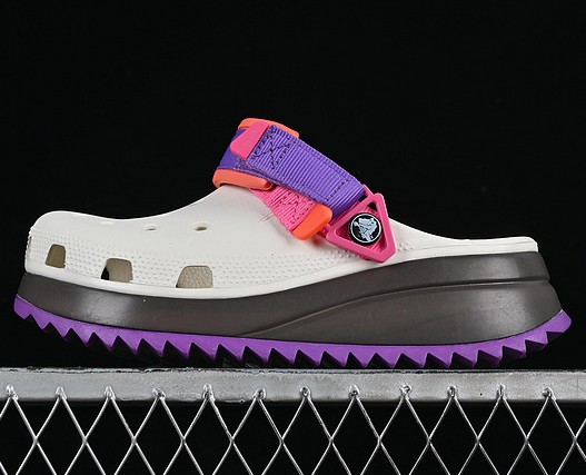 Women's Crocs Iconic Classic Hiker Clogs White Purple Pink Black Shoes