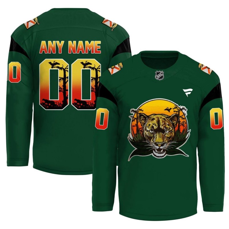 Florida Panthers Custom 2025 Green Printed Hockey Jersey