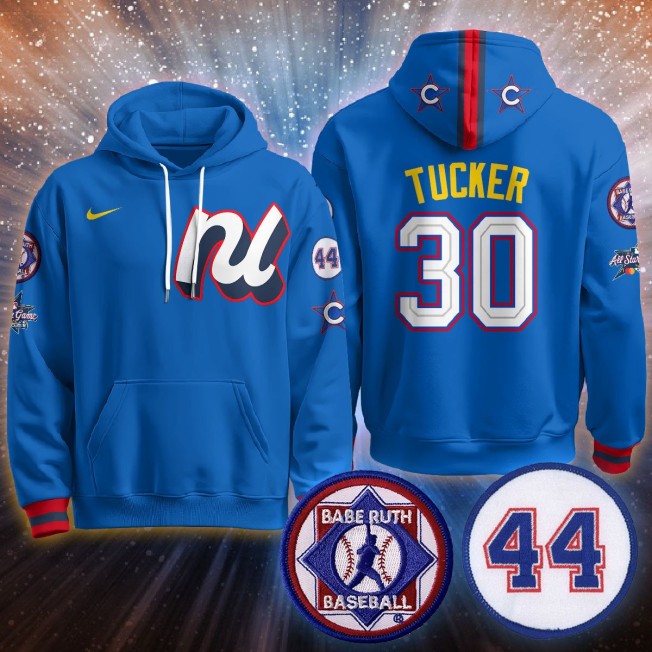 Men's National League #30 Kyle Tucker Blue 2025 MLB All-Star Stitched Hoodie