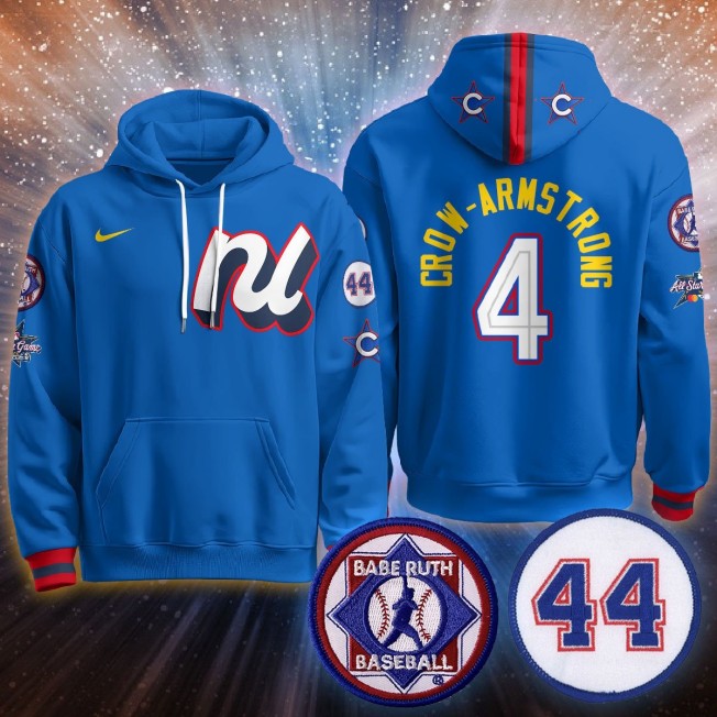 Men's National League #4 Pete Crow-Armstrong Blue 2025 MLB All-Star Stitched Hoodie