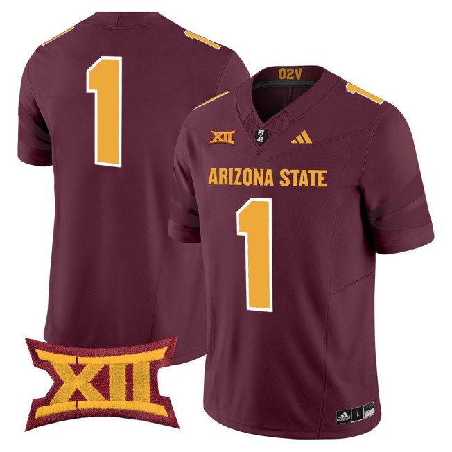 Men's Arizona State Sun Devils #1 Maroon 2025 Vapor Limited Stitched Football Jersey
