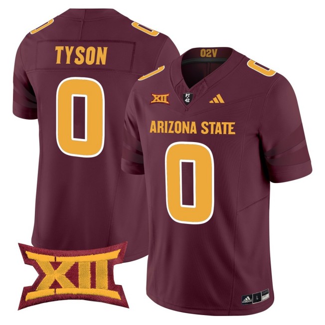 Men's Arizona State Sun Devils #0 Jordyn Tyson Maroon 2025 Vapor Limited Stitched Football Jersey