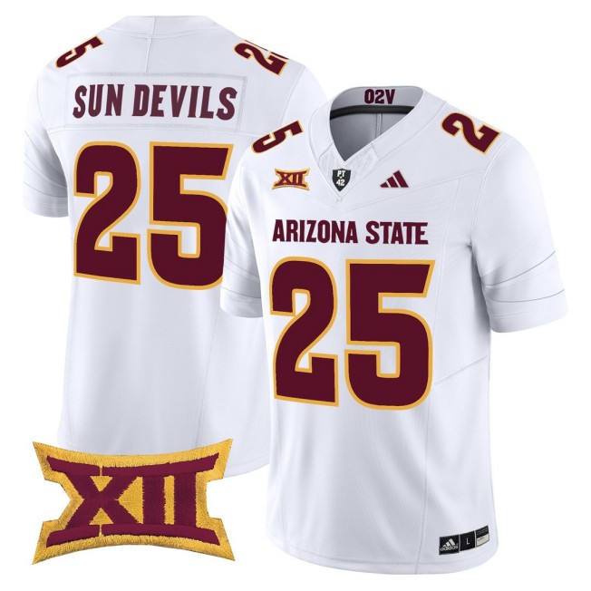 Men's Arizona State #25 Sun Devils White 2025 Vapor Limited Stitched Football Jersey
