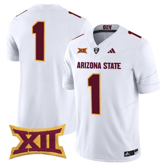 Men's Arizona State Sun Devils #1 White 2025 Vapor Limited Stitched Football Jersey