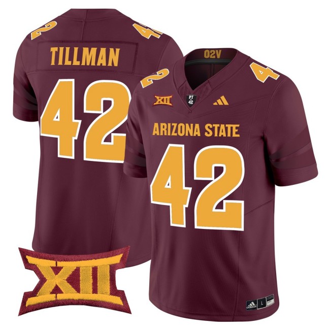 Men's Arizona State Sun Devils #42 Pat Tillman Maroon 2025 Vapor Limited Stitched Football Jersey