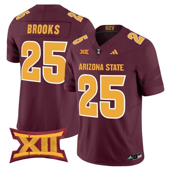 Men's Arizona State Sun Devils #25 DeCarlos Brooks Maroon 2025 Vapor Limited Stitched Football Jersey