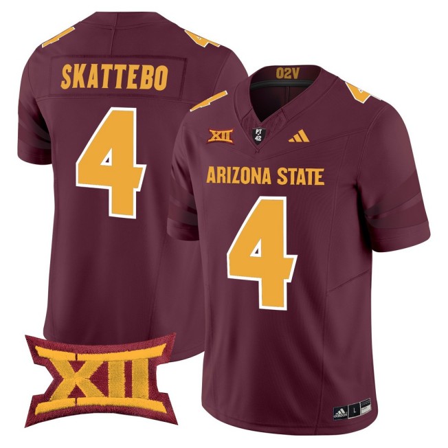 Men's Arizona State Sun Devils #4 Cam Skattebo Maroon 2025 Vapor Limited Stitched Football Jersey