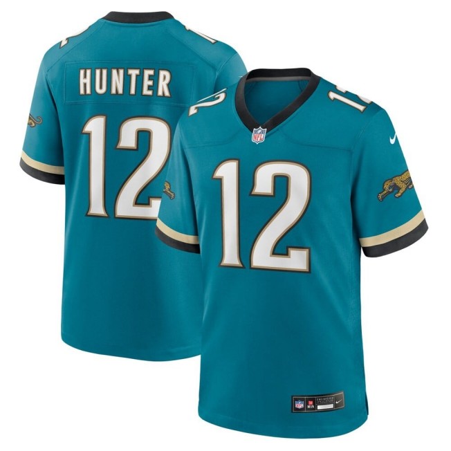 Men's Jacksonville Jaguars #12 Travis Hunter Teal 2025 Draft Prowler Throwback Stitched Game Football Jersey