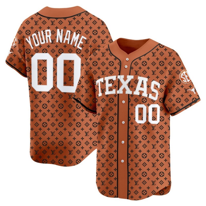 Texas Longhorns x LV Custom Burnt Orange Vapor Premier Limited Stitched Baseball Jersey