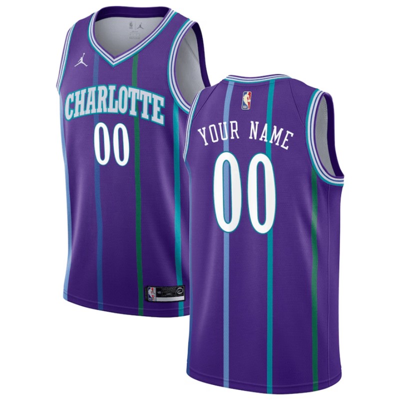 Charlotte Hornets Custom Purple Swingman Stitched Basketball Jersey