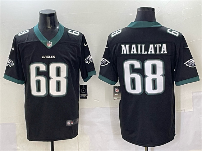 Men's Philadelphia Eagles #68 Jordan Mailata Black 2024 New Vapor Untouchable Limited Stitched Football Jersey