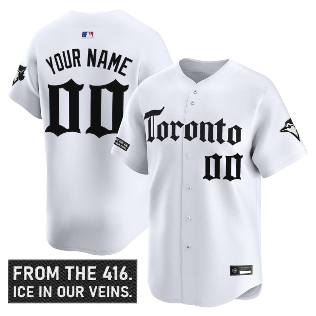 Toronto Blue Jays Custom 'Gothic North Edition' Limited Stitched MLB Jersey - White