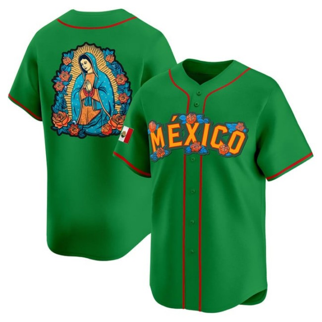 Men's Mexico 2025 Vapor Premier Limited Stitched Baseball Jersey - Green