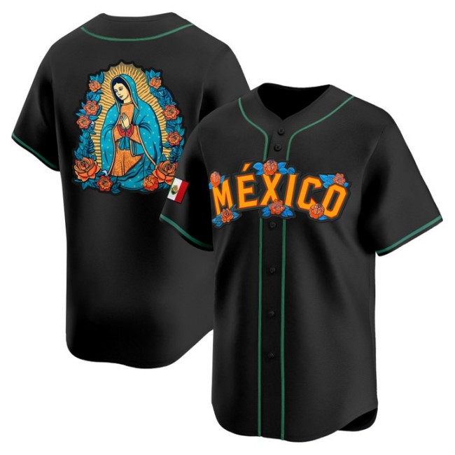Men's Mexico 2025 Vapor Premier Limited Stitched Baseball Jersey - Black