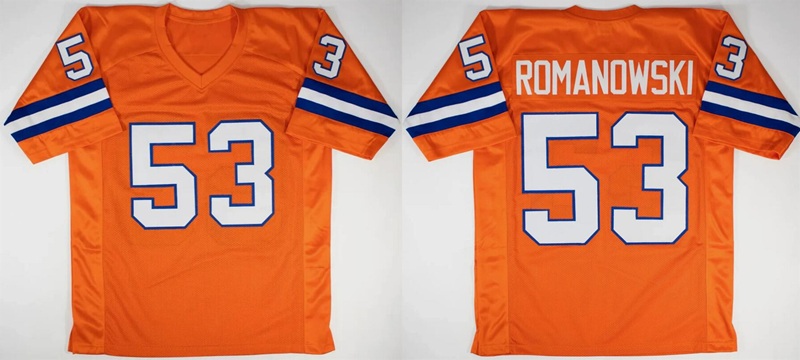 Men's Denver Broncos #53 Bill Romanowski Orange Stitched Football Jersey