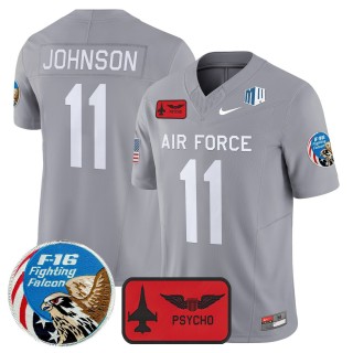 Men's Air Force Falcons #11 Josh Johnson Honor F-16 F.U.S.E. 2025 'Air Power Legacy Series' Vapor Limited Stitched Football Jersey