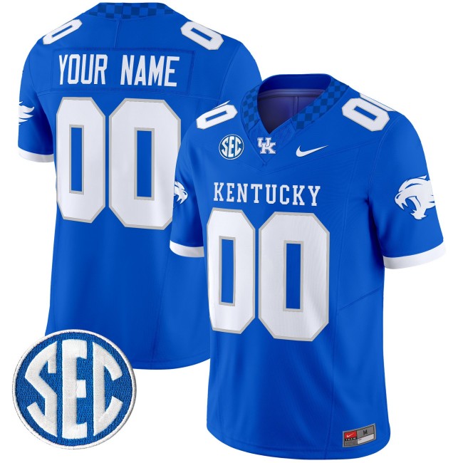 Kentucky Wildcats Custom Royal F.U.S.E. 2025 Nike Vapor Limited Stitched Football Jersey
