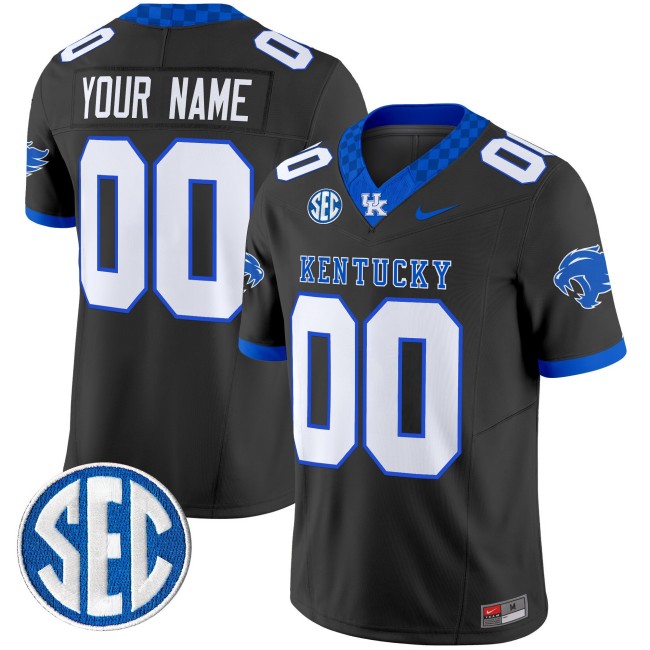 Kentucky Wildcats Custom Black F.U.S.E. 2025 Nike Vapor Limited Stitched Football Jersey