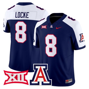 Men's Arizona Wildcats #8 Braedyn Locke Navy Alternate F.U.S.E. 2025 Vapor Limited Stitched Football Jersey