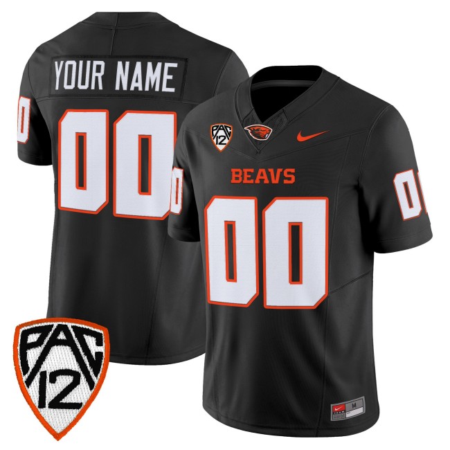Oregon State Beavers Custom Black F.U.S.E. 2025 Vapor Limited Stitched Football Jersey