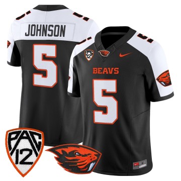 Men's Oregon State Beavers #5 Gabarri Johnson Black Alternate F.U.S.E. 2025 Vapor Limited Stitched Football Jersey