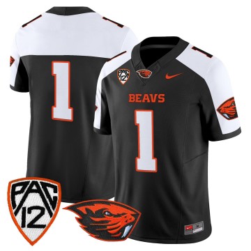 Men's Oregon State Beavers #1 Black Alternate F.U.S.E. 2025 Vapor Limited Stitched Football Jersey