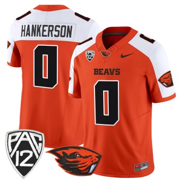 Men's Oregon State Beavers #0 Anthony Hankerson Orange Alternate F.U.S.E. 2025 Vapor Limited Stitched Football Jersey