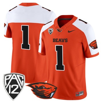 Men's Oregon State Beavers #1 Orange Alternate F.U.S.E. 2025 Vapor Limited Stitched Football Jersey