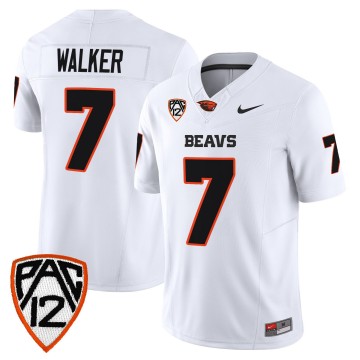 Men's Oregon State Beavers #7 Trent Walker White F.U.S.E. 2025 Vapor Limited Stitched Football Jersey