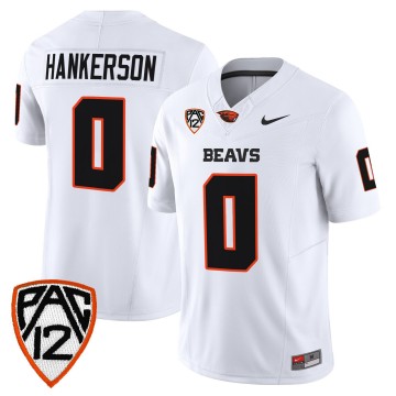 Men's Oregon State Beavers #0 Anthony Hankerson White F.U.S.E. 2025 Vapor Limited Stitched Football Jersey