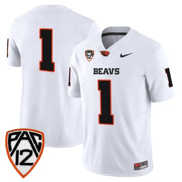 Men's Oregon State Beavers #1 White F.U.S.E. 2025 Vapor Limited Stitched Football Jersey