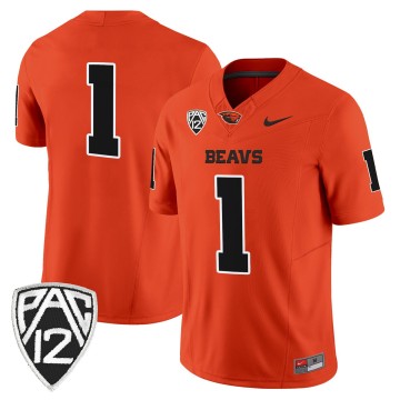 Men's Oregon State Beavers #1 Orange F.U.S.E. 2025 Vapor Limited Stitched Football Jersey