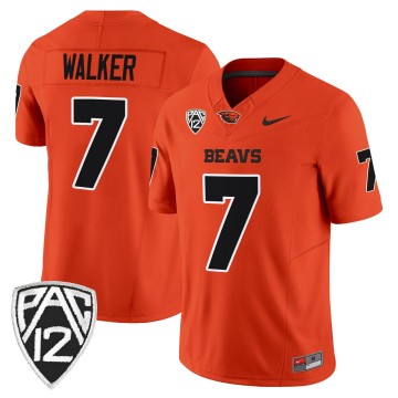 Men's Oregon State Beavers #7 Trent Walker Orange F.U.S.E. 2025 Vapor Limited Stitched Football Jersey