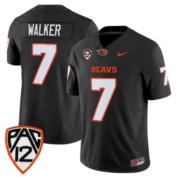 Men's Oregon State Beavers #7 Trent Walker Black F.U.S.E. 2025 Vapor Limited Stitched Football Jersey