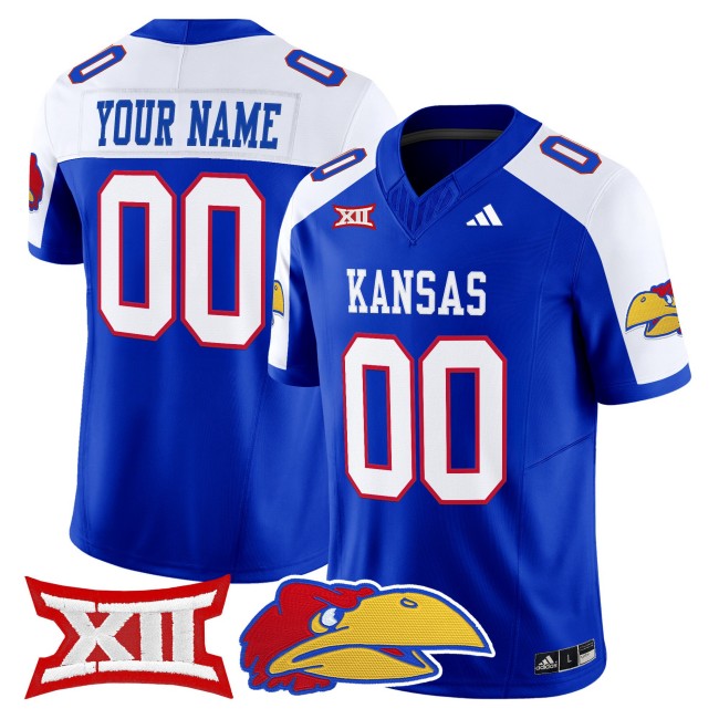 Kansas Jayhawks Custom Royal Alternate F.U.S.E. 2025 Vapor Limited Stitched NCAA Football adidas Jersey